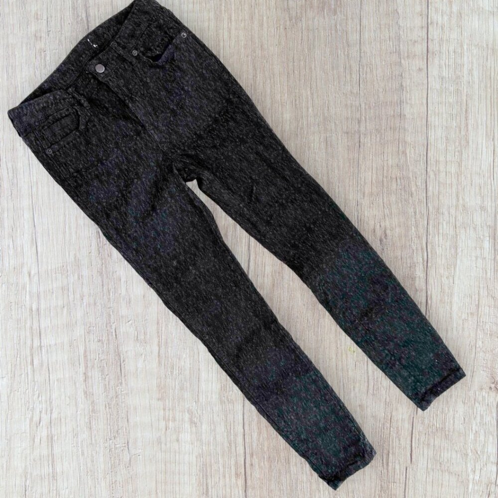 FREE PEOPLE Urban Outfitters Black Textured Skinny Stretch Ankle Pants Womens 27